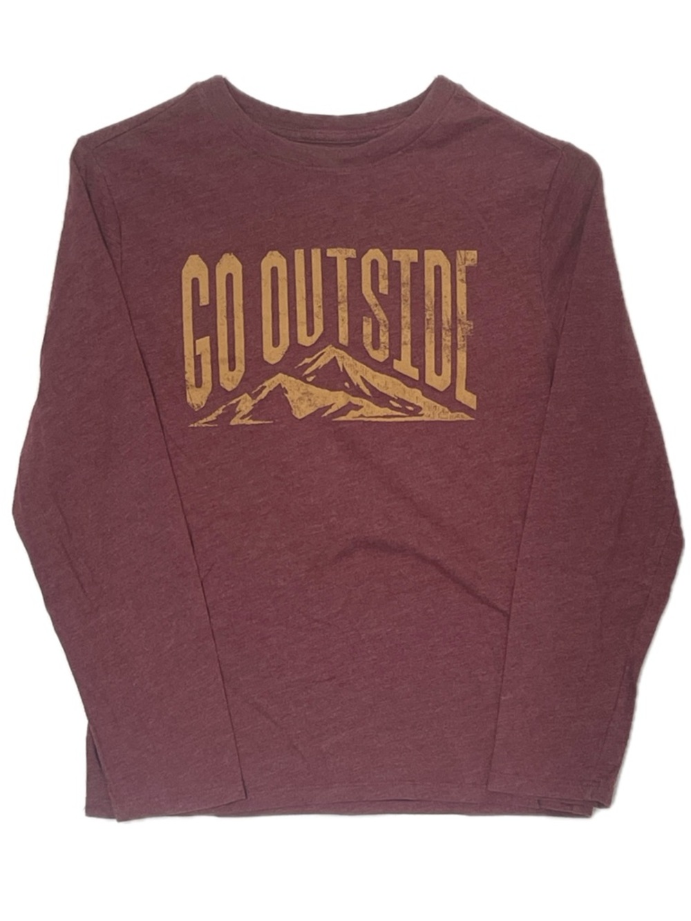 Cat & Jack Go Outside mountain graphic long sleeve shirt, red size large 12/14